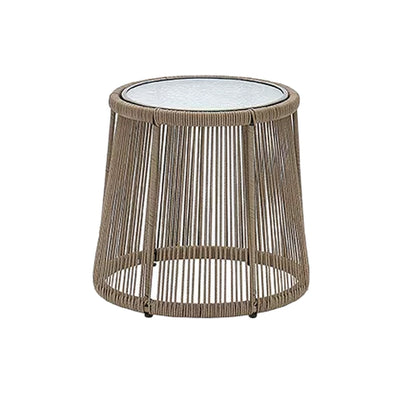 Enrico Outdoor Patio Set| Durable Garden Furniture-2 Chairs + 1 Table Beige Braided & Rope