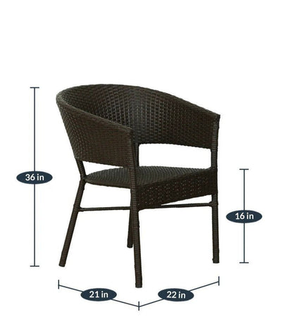 Yepes Outdoor Patio Set| Durable Garden Furniture-2 Chairs + 1 Table Brown